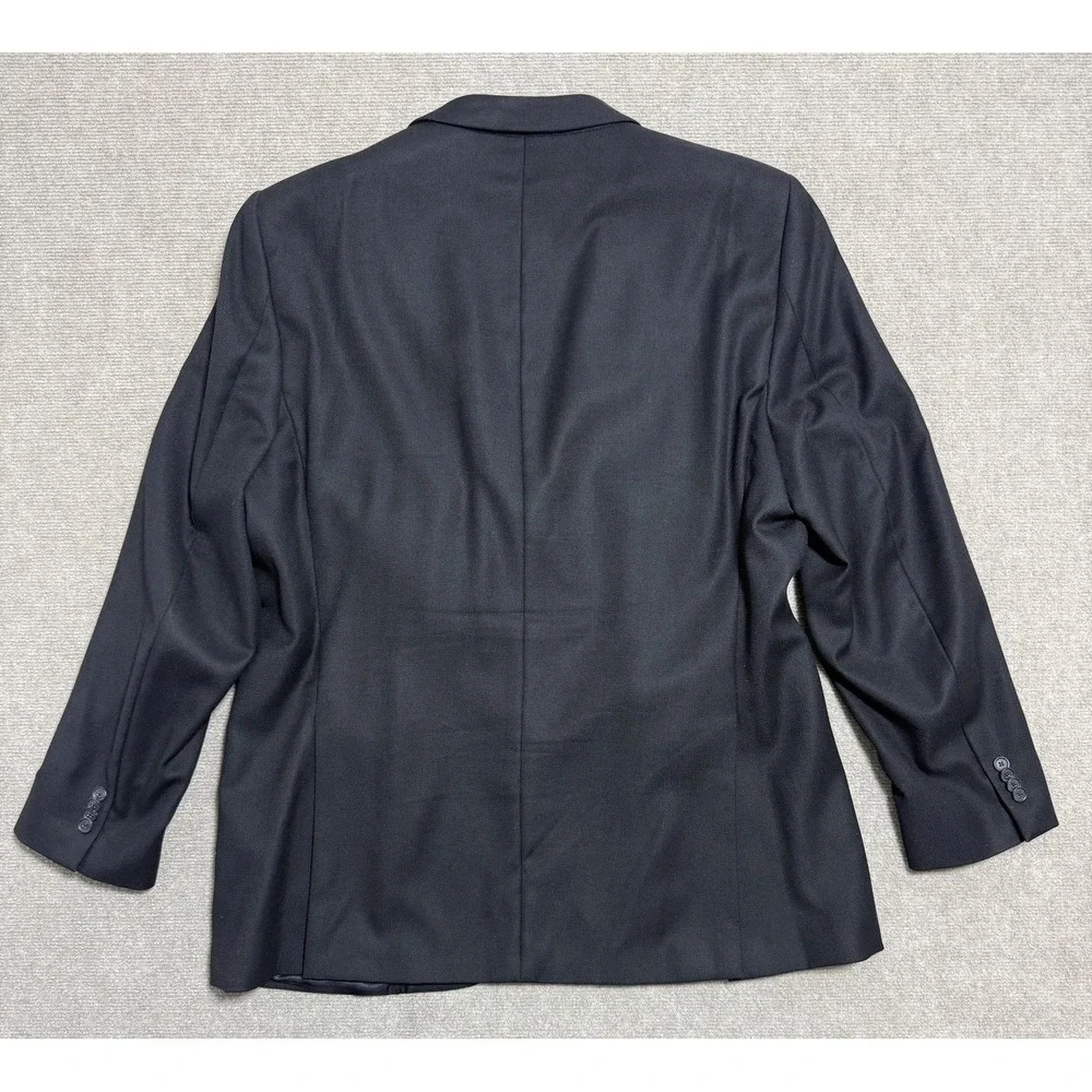 John W Nordstrom Blazer Mens 46L Black Wool Loro Piana Super 120s‎ Sport Coat